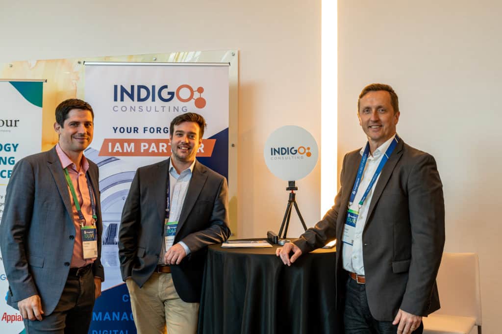 Indigo team members at a trade show