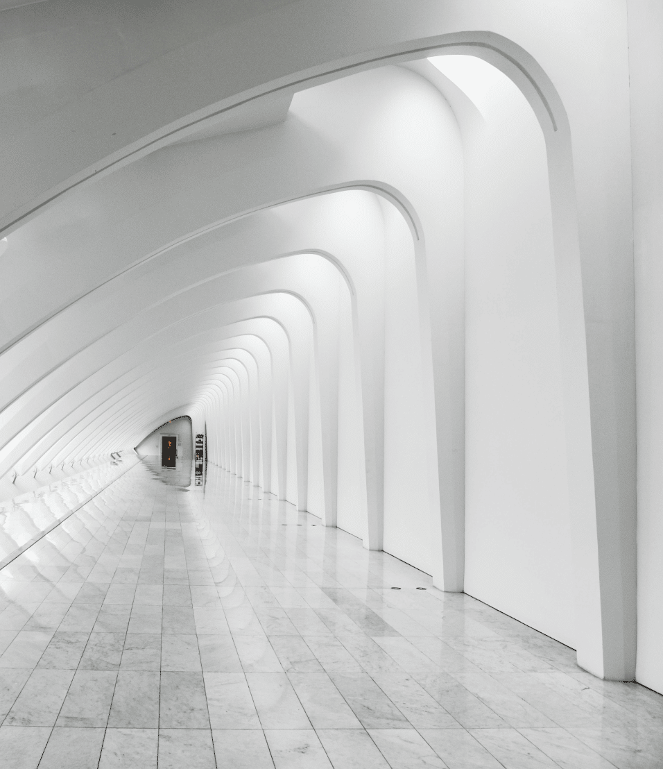 White archway hallway